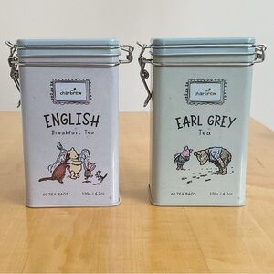 Charbrew Winnie the Pooh Tea Tins Set of 2 English Breakfast & Earl Grey – Empty